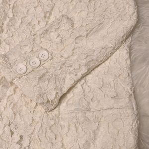 Lace 3/4 sleeve mock blazer Gibson Brand